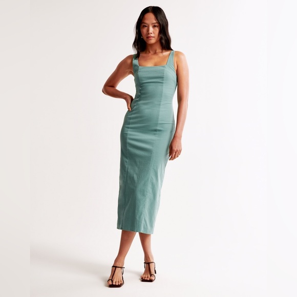 Abercrombie and Fitch Stretch Column Midi Dress. - Picture 5 of 6